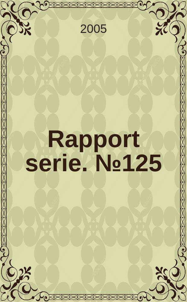 Rapport serie. №125 : Svalbard rock ptarmigan (Lagopus mutus hyperboreus)