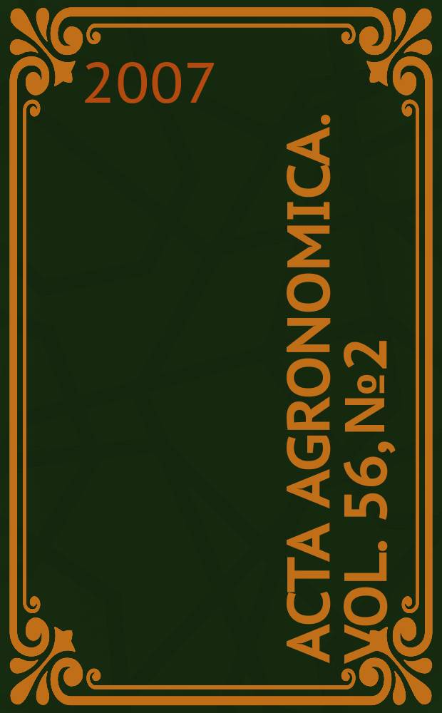 Acta agronomica. Vol. 56, № 2