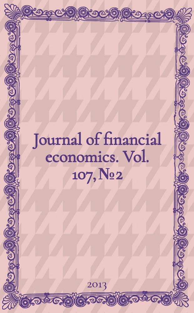 Journal of financial economics. Vol. 107, № 2