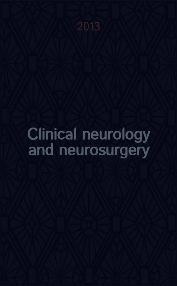 Clinical neurology and neurosurgery : J. of Netherlands soc. of neurology a. the Netherlands soc. of neurosurgeons. Vol. 115, № 3