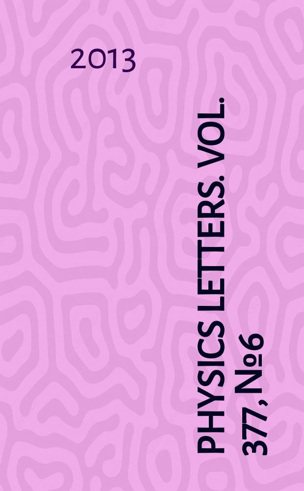 Physics letters. Vol. 377, № 6