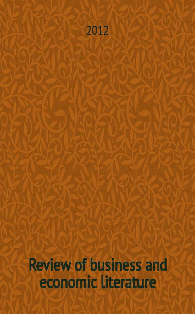 Review of business and economic literature : ReBEL quarterly. Vol. 57, iss. 2