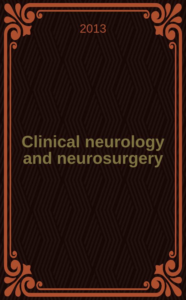 Clinical neurology and neurosurgery : J. of Netherlands soc. of neurology a. the Netherlands soc. of neurosurgeons. Vol. 115, № 4