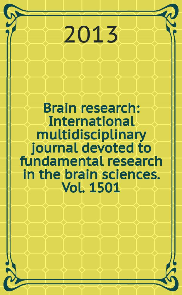 Brain research : International multidisciplinary journal devoted to fundamental research in the brain sciences. Vol. 1501