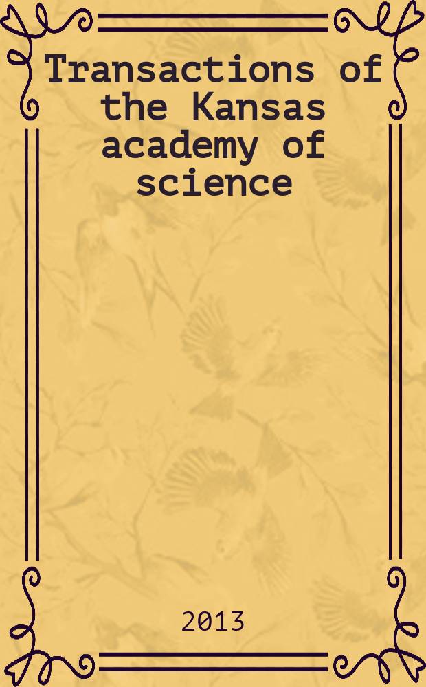 Transactions of the Kansas academy of science : Established 1873. Vol.115, № 1/2