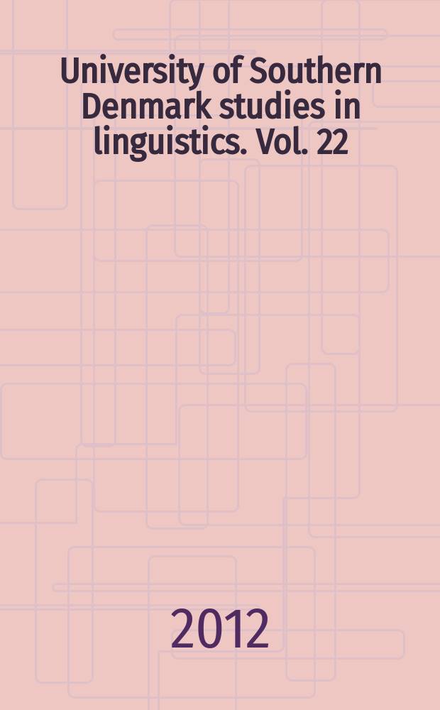 University of Southern Denmark studies in linguistics. Vol. 22 : Nordisk socialsemiotik = Скандинавская социальная семиотика. Достижения в области педагогики, языкознания и мультимедиа.