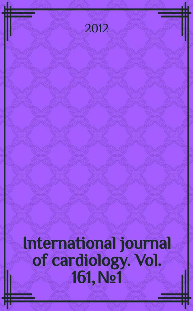 International journal of cardiology. Vol. 161, № 1