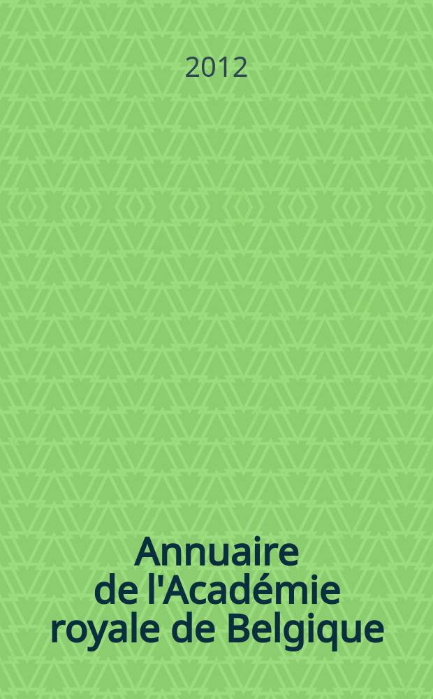 Annuaire de l'Académie royale de Belgique