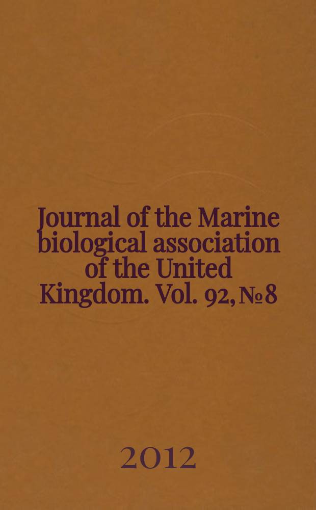 Journal of the Marine biological association of the United Kingdom. Vol. 92, № 8 : Marine mammals