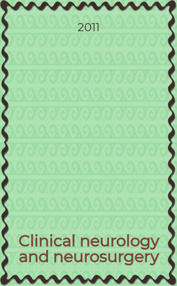 Clinical neurology and neurosurgery : J. of Netherlands soc. of neurology a. the Netherlands soc. of neurosurgeons. Vol. 113, № 10