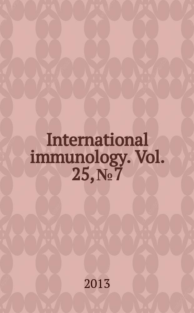International immunology. Vol. 25, № 7