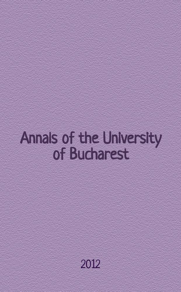Annals of the University of Bucharest : formely Analele Universitǎţi Bucureşti. Matematicǎ. Vol. 3 (61), № 2