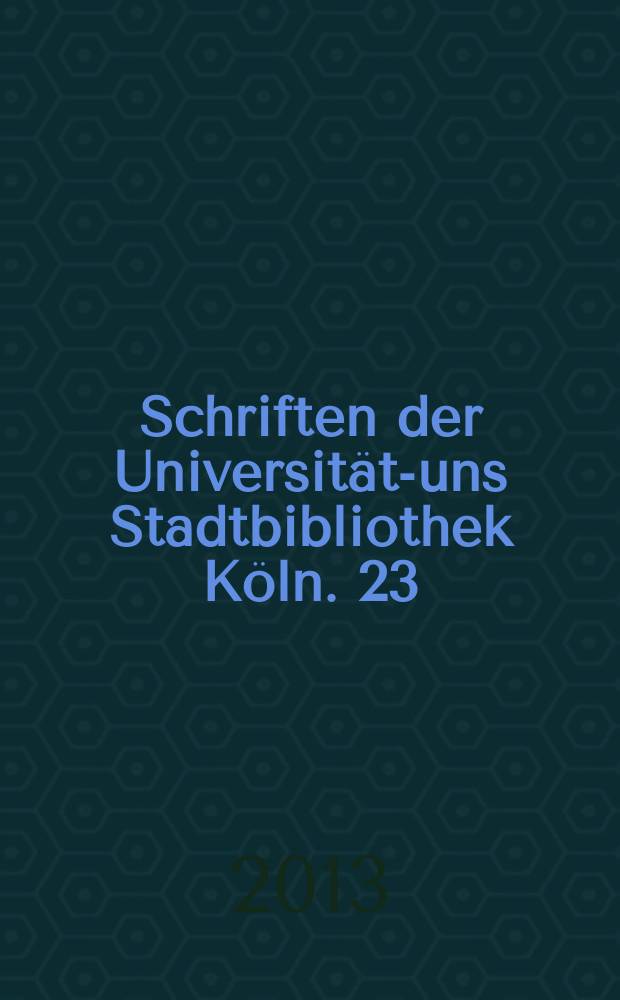 Schriften der Universitäts- uns Stadtbibliothek Köln. 23 : Inventar der Zeichnungen von Jakob Ignaz Hittorff in der Universitäts- und Stadtbibliothek Köln = Альбом Якоба Хитторба