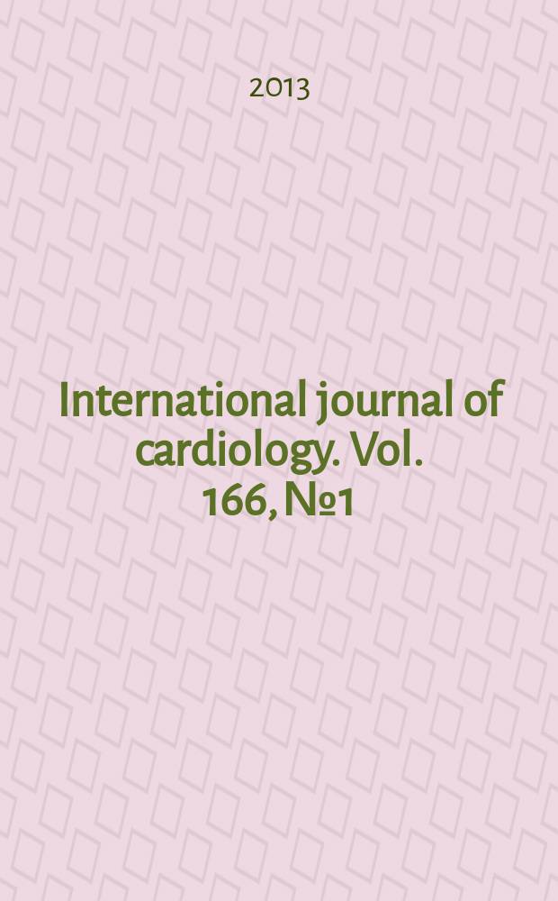 International journal of cardiology. Vol. 166, № 1