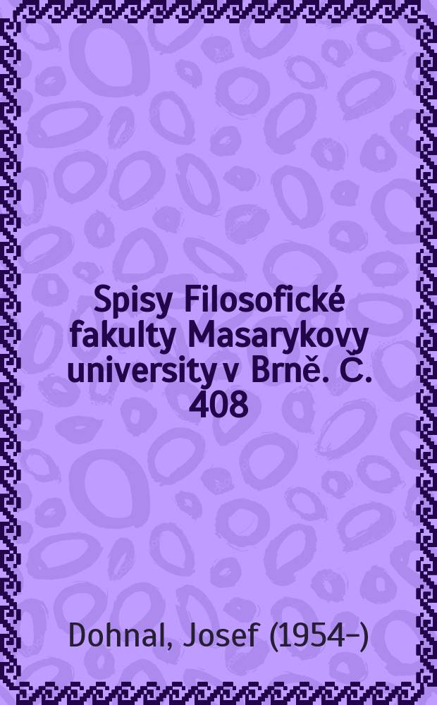 Spisy Filosofické fakulty Masarykovy university v Brně. Č. 408 : Proměny modelu světa v ruské próze na přelomu XIX. a XX. století = Изменения модели мира в русской прозе на переломе 19-20вв.