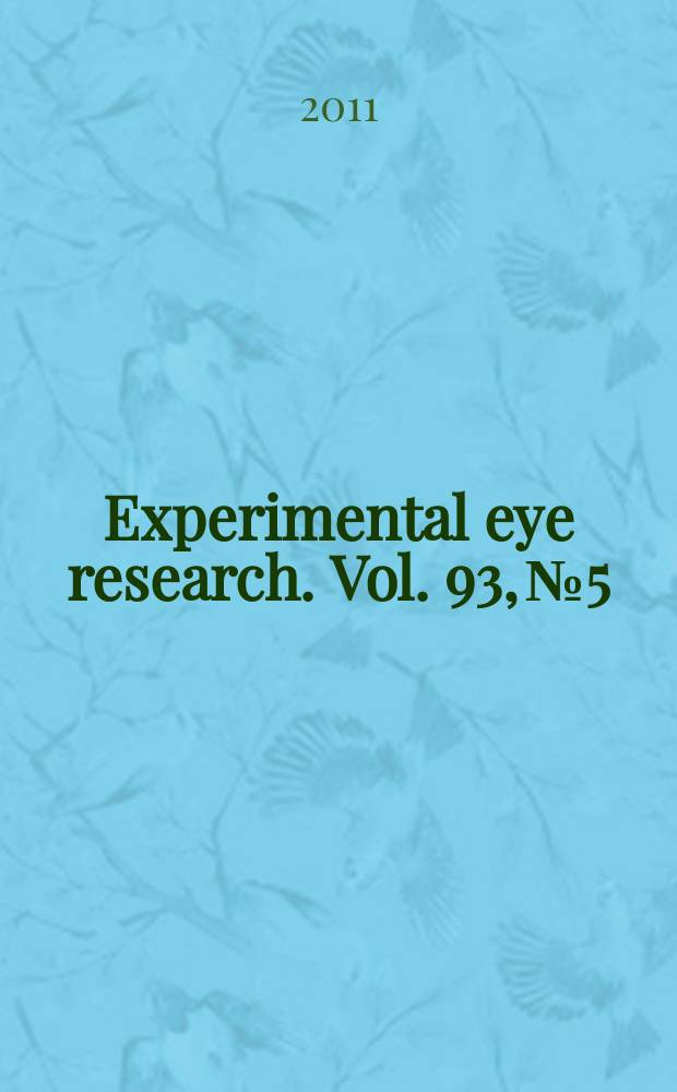 Experimental eye research. Vol. 93, № 5