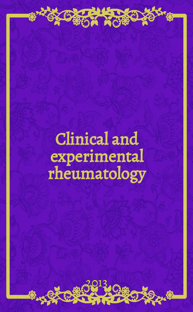 Clinical and experimental rheumatology : An Intern. j. of rheumatic a. connective tissue diseases. 2013 к vol. 31, № 1, suppl. 75