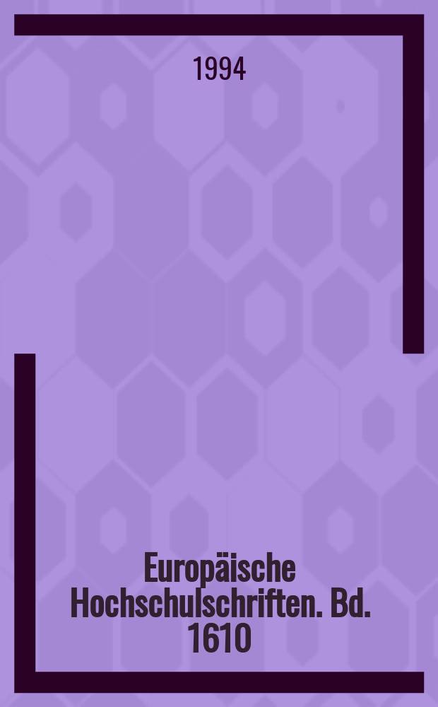 Europäische Hochschulschriften. Bd. 1610 : Ländergesetzgebung in der Bundesrepublik Deutschland = Национальное законодательство Федеративной Республики Германии: фактические исследования в правовом поле
