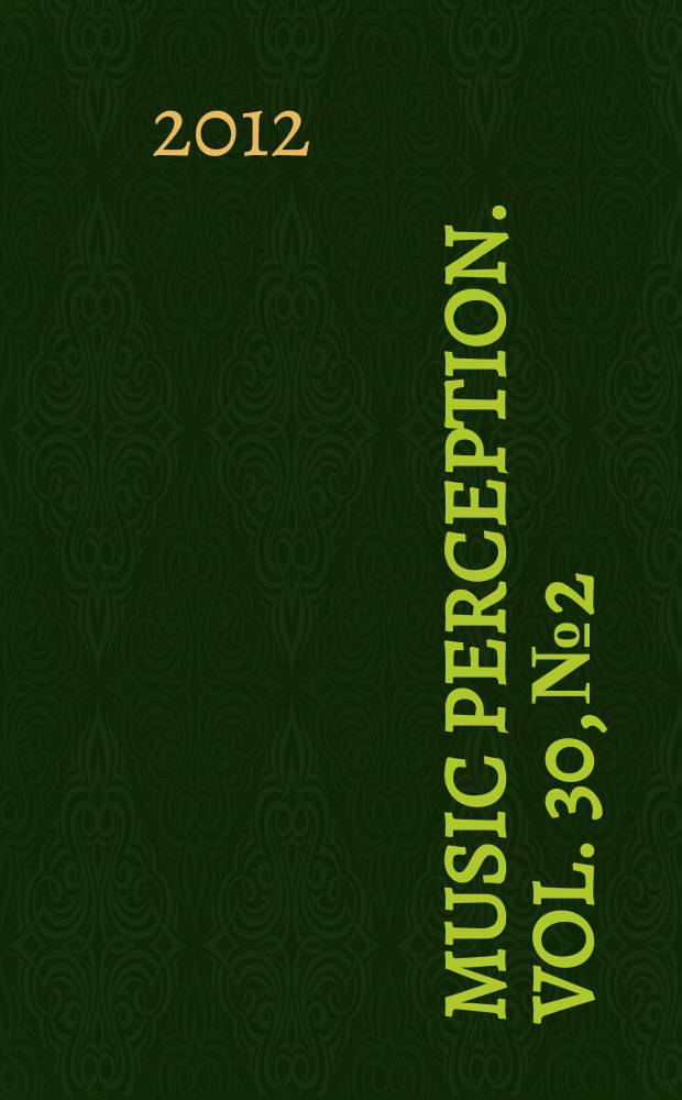 Music perception. Vol. 30, № 2