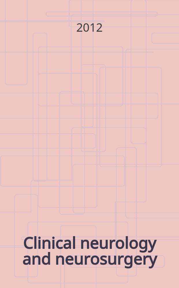 Clinical neurology and neurosurgery : J. of Netherlands soc. of neurology a. the Netherlands soc. of neurosurgeons. Vol. 114, № 9