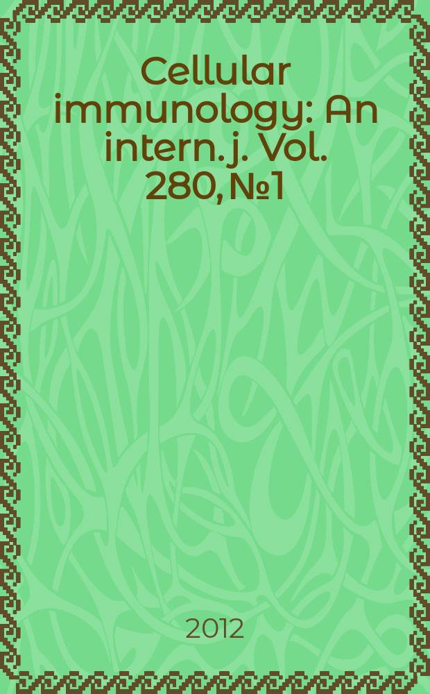 Cellular immunology : An intern. j. Vol. 280, № 1