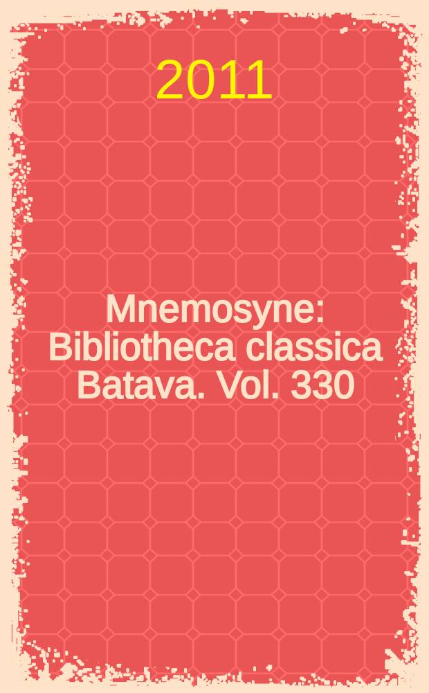 Mnemosyne : Bibliotheca classica Batava. Vol. 330 : Poetry as window and mirror = Поэзия как окно и зеркало