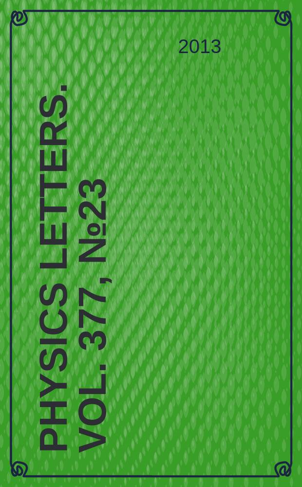 Physics letters. Vol. 377, № 23/24