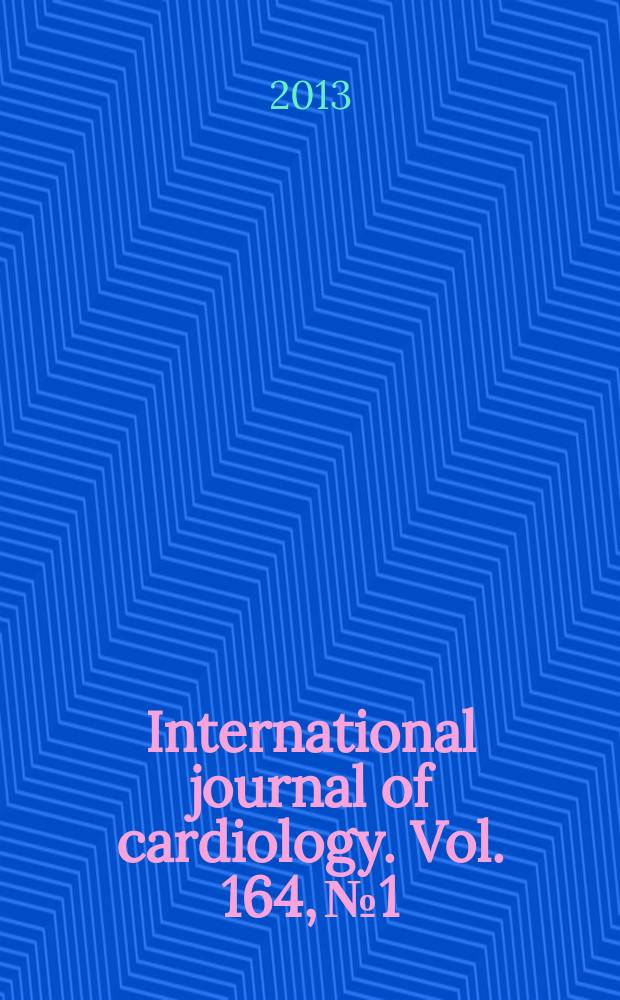 International journal of cardiology. Vol. 164, № 1