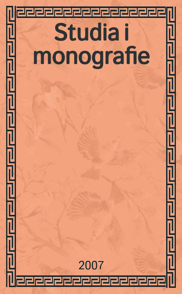 Studia i monografie