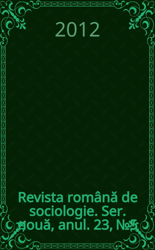 Revista română de sociologie. Ser. nouă, anul. 23, № 5/6
