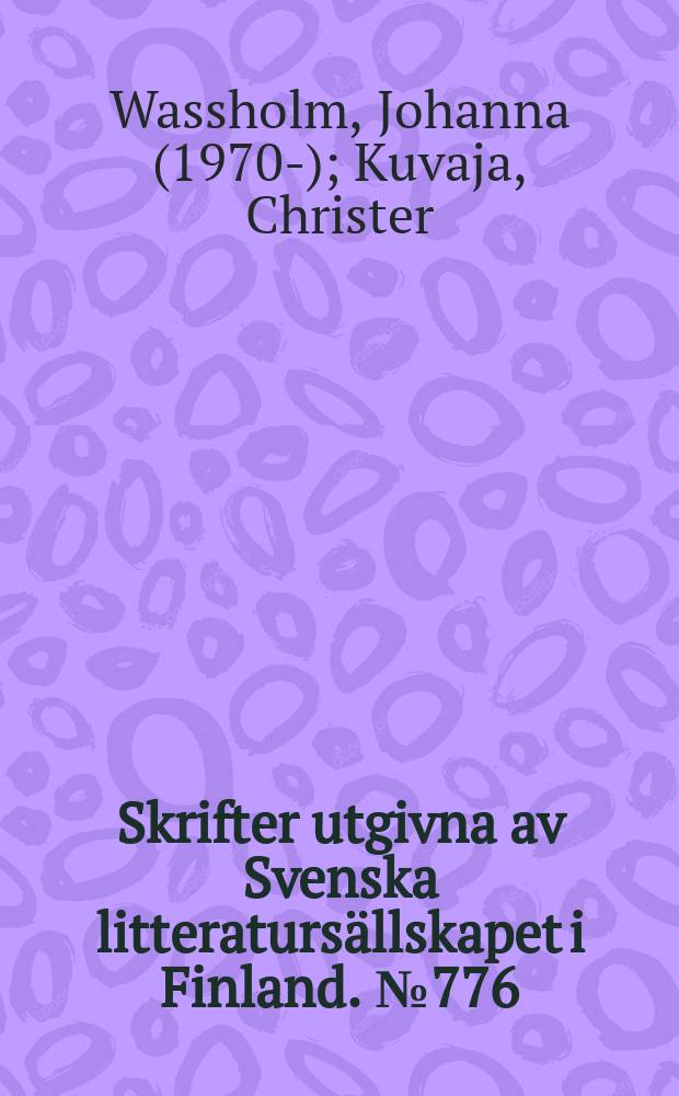 Skrifter utgivna av Svenska litteratursällskapet i Finland. № 776 : Gården vid kanalen = Сады у каналов .История садов у реки.