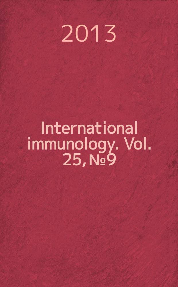 International immunology. Vol. 25, № 9