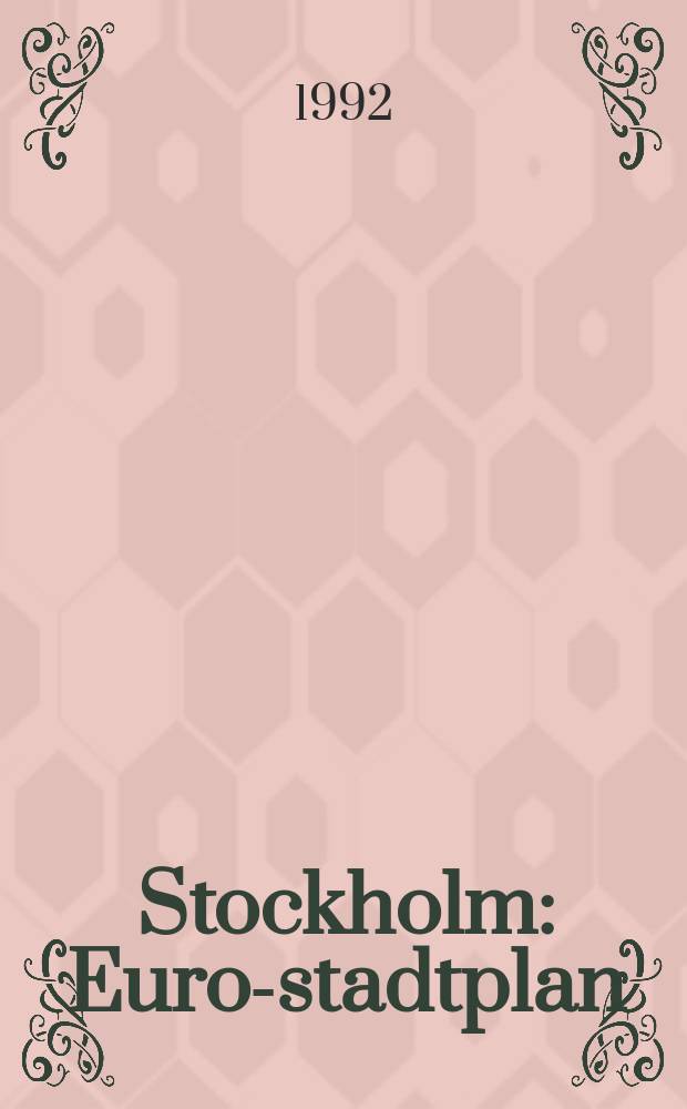 Stockholm : Euro-stadtplan