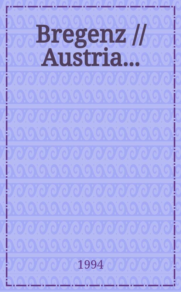 Bregenz // Austria. . : Mapa samochodowa