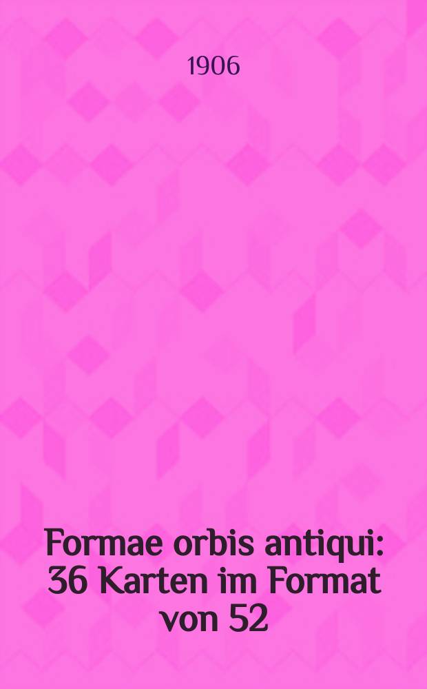 Formae orbis antiqui : 36 Karten im Format von 52:64cm mit kritischem Text und Quellenangabe zu jeder Karte. No.XIII : Pelopones cum Attica