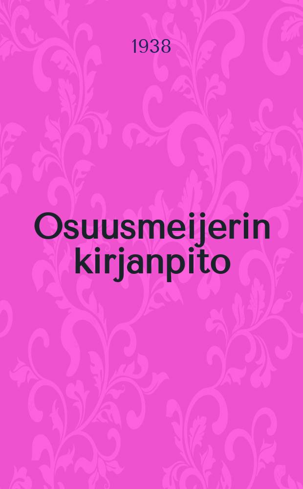 Osuusmeijerin kirjanpito