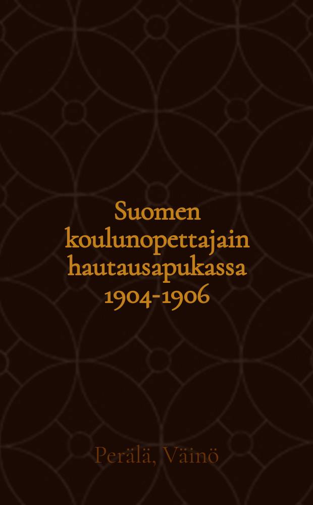 Suomen koulunopettajain hautausapukassa 1904-1906