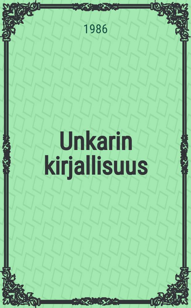 Unkarin kirjallisuus