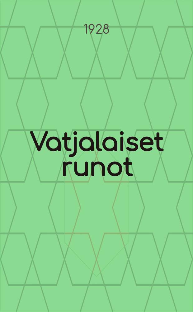 Vatjalaiset runot