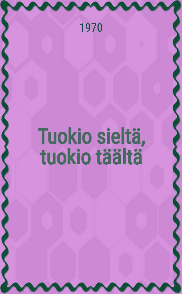 Tuokio sieltä, tuokio täältä : Muistelmia