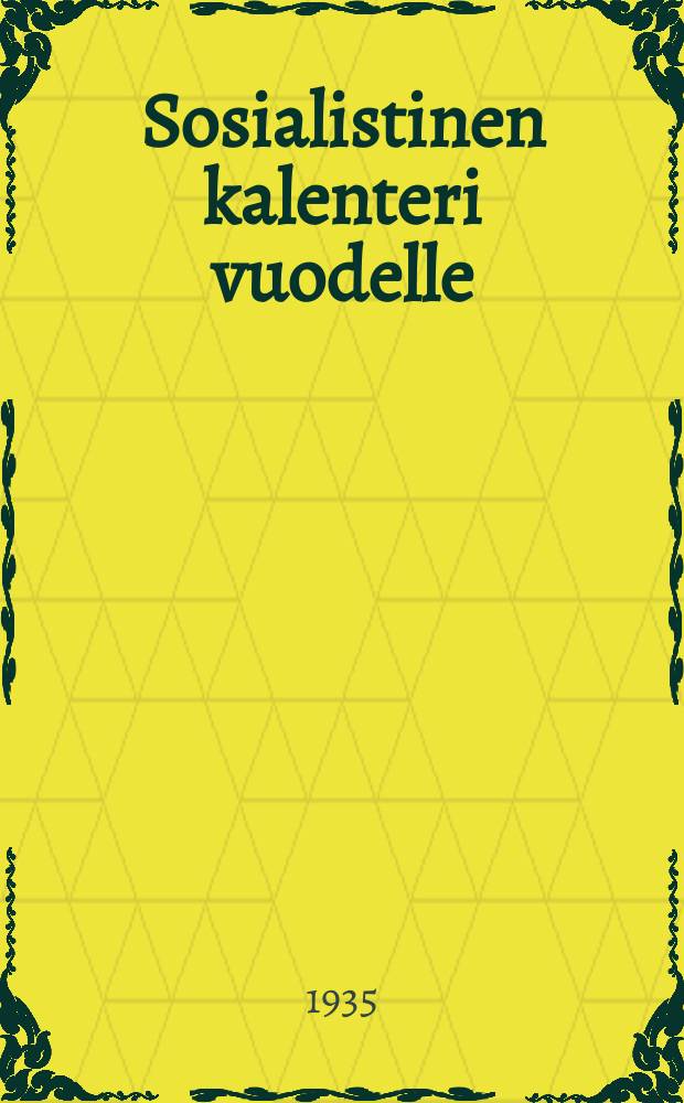 Sosialistinen kalenteri vuodelle