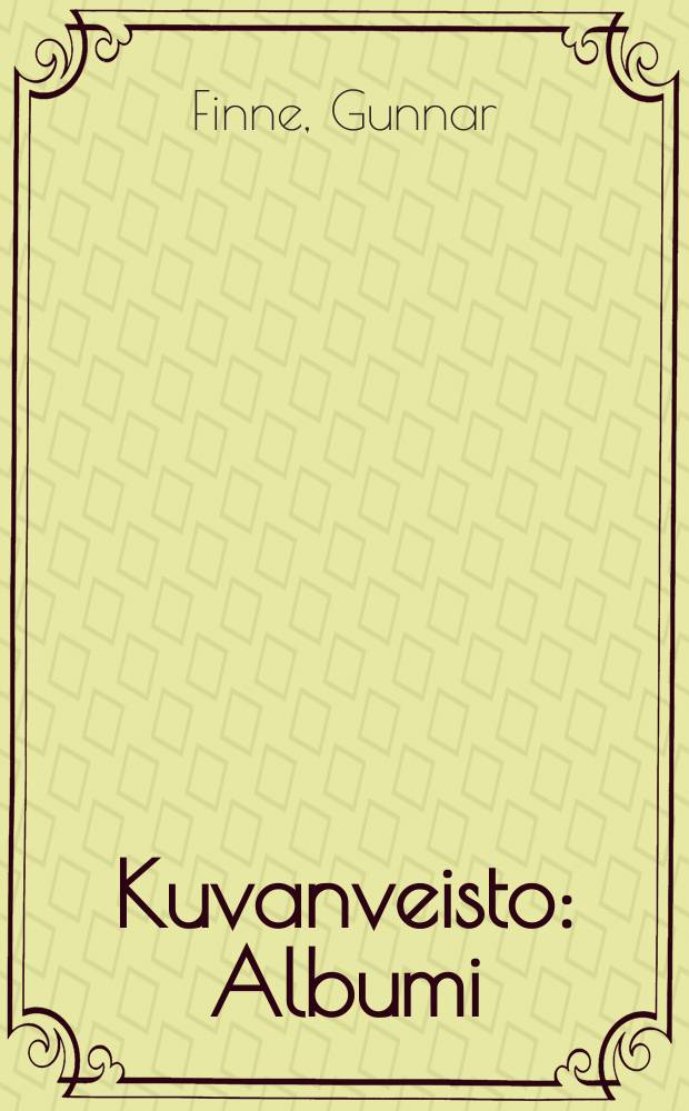 Kuvanveisto : Albumi = В альбоме скульптурные произведения Г. Финне.