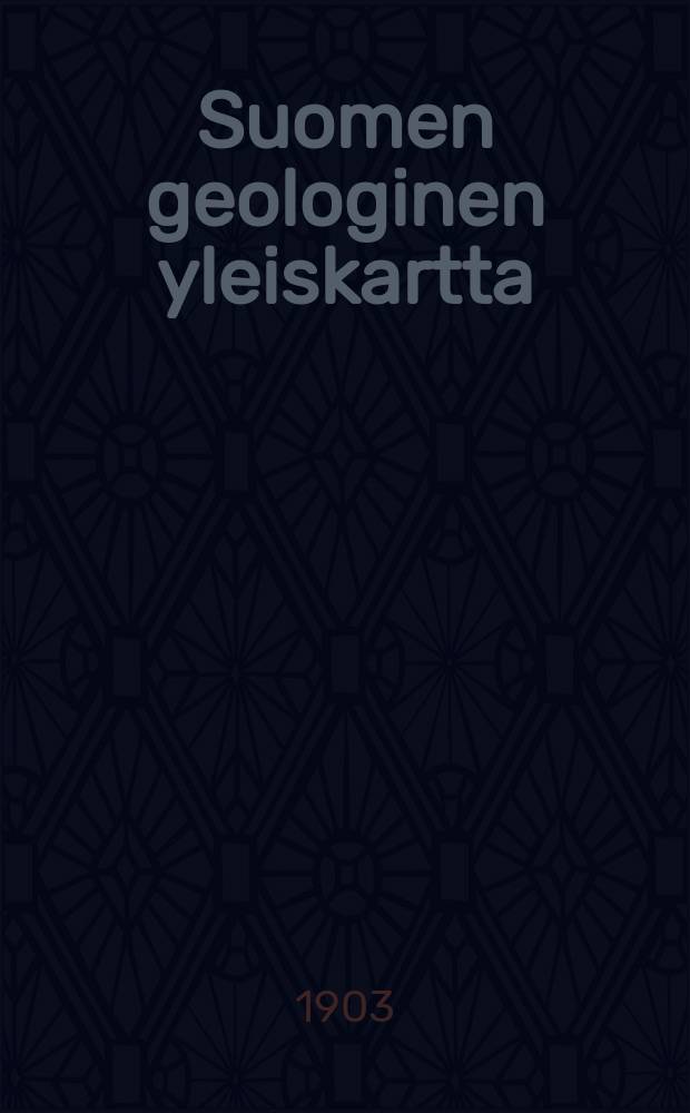 Suomen geologinen yleiskartta : Lehti C2 Mikkeli Vuorilajikartan seliys = Общая геологическая карта Финляндии.