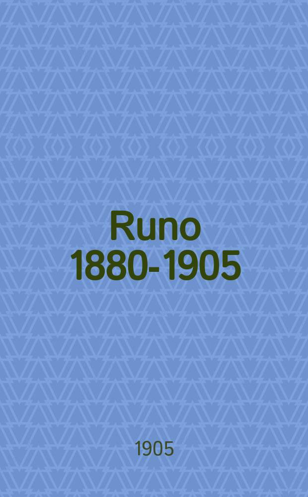 Runo 1880-1905
