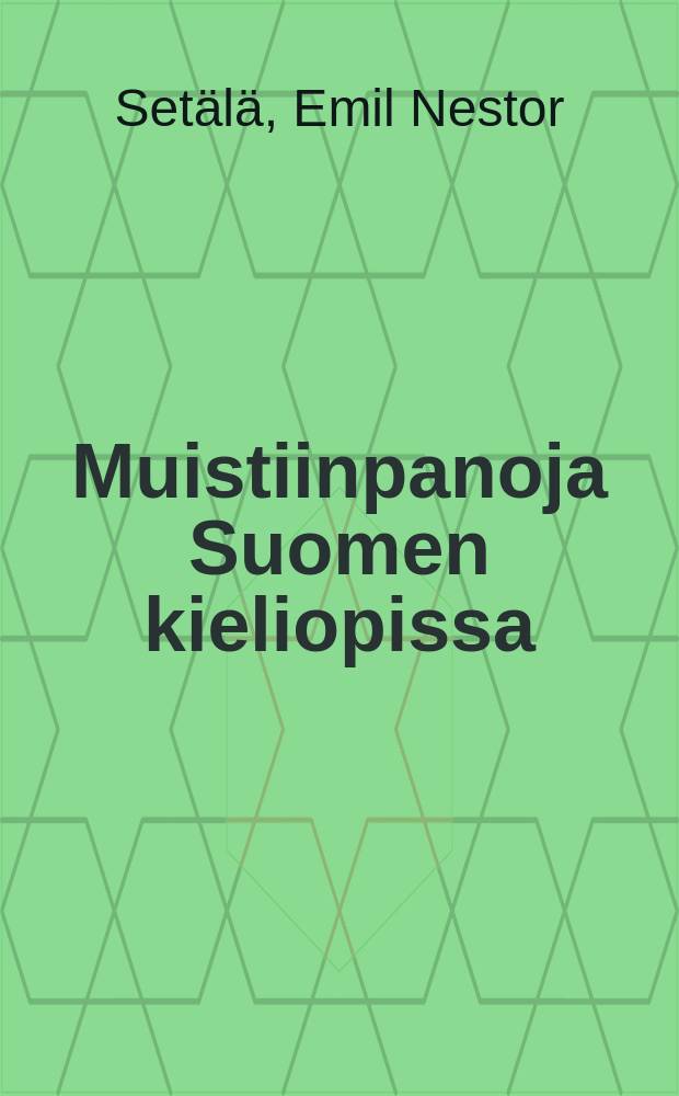 Muistiinpanoja Suomen kieliopissa