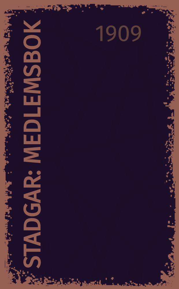 Stadgar : Medlemsbok