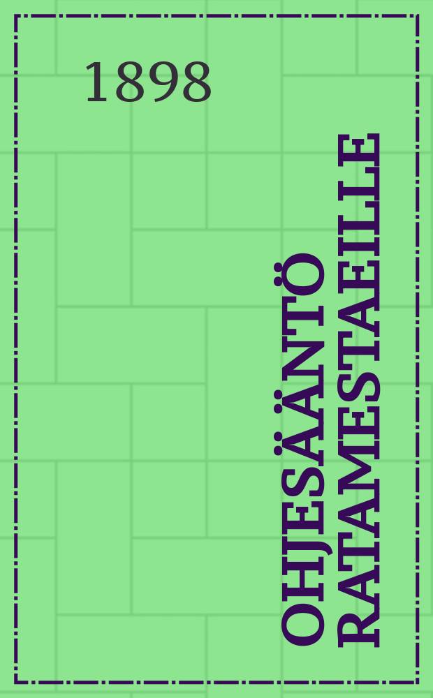 Ohjesääntö ratamestaeille