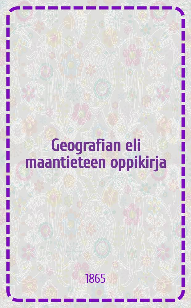 Geografian eli maantieteen oppikirja