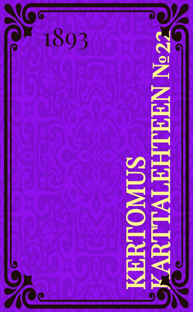 Kertomus karttalehteen № 22 : Walkeala = Отчет к карте № 22