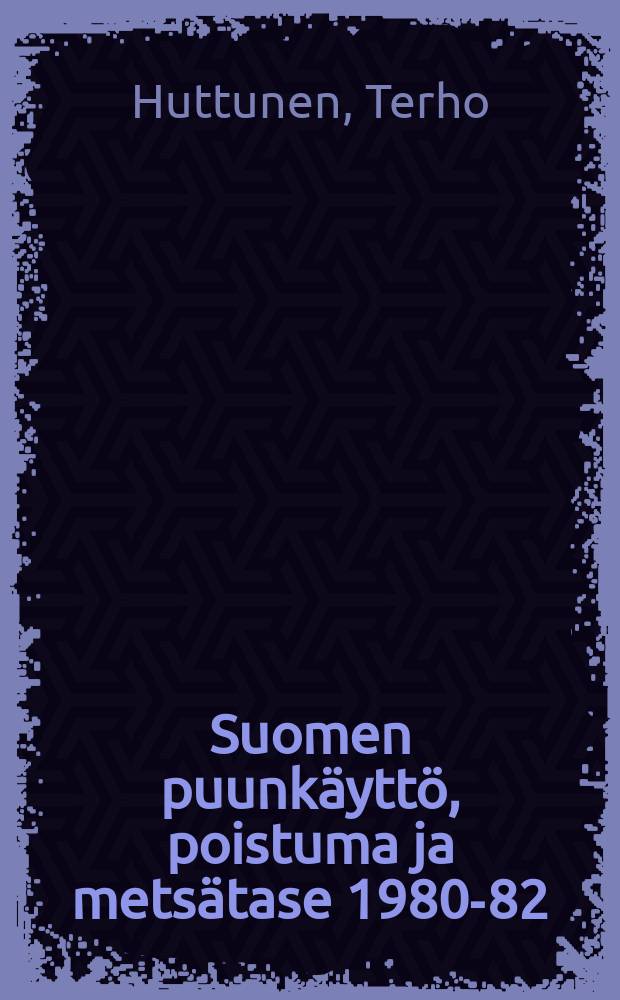 Suomen puunkäyttö, poistuma ja metsätase 1980-82 = Wood consumption, total drain and forest balance in Finland, 1980-82